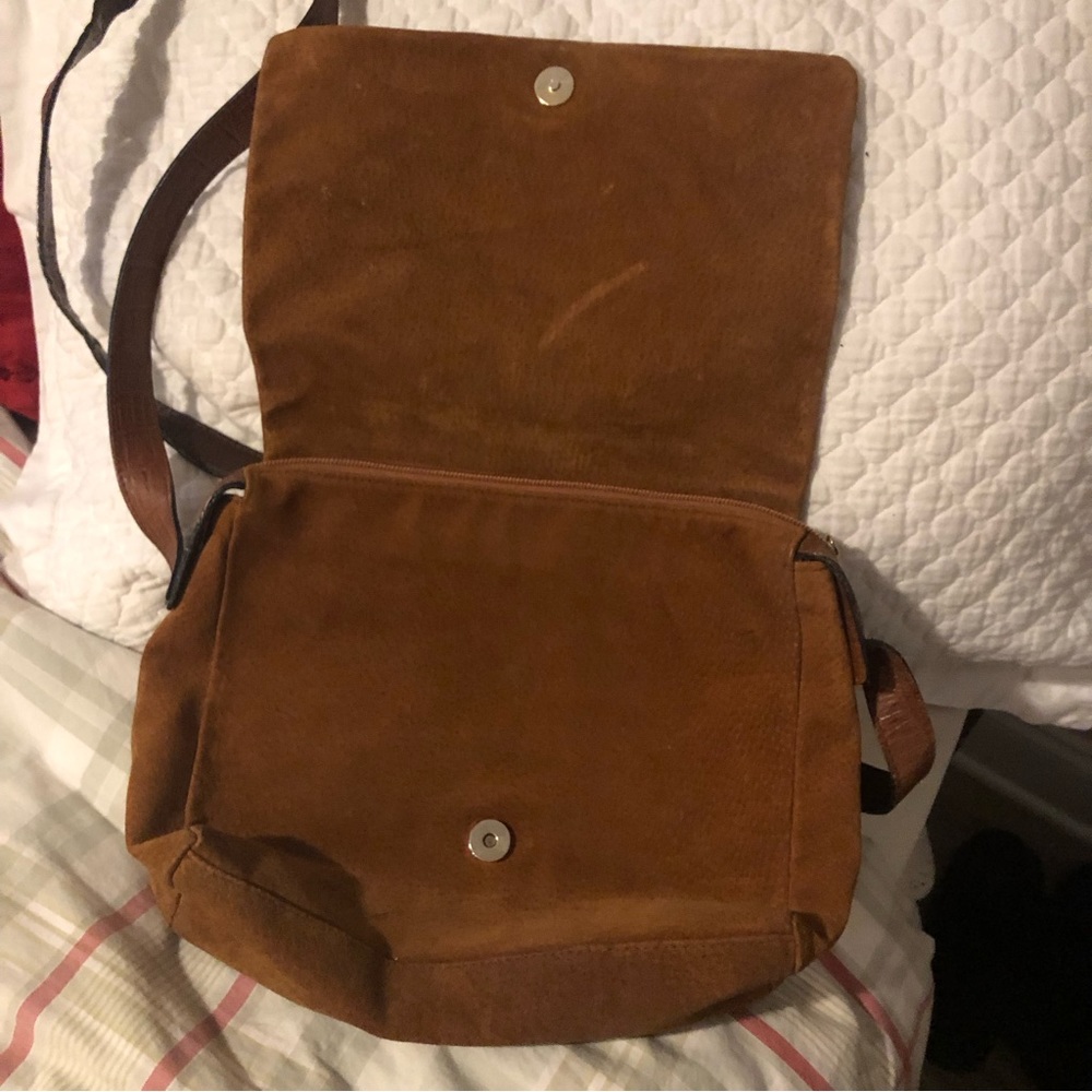Limited Genuine Leather Saddle Crossbody Bag Brown - Picture 3 of 13